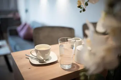 Ein Sitzbereich in der Unterkunft Appartement Alpenrot