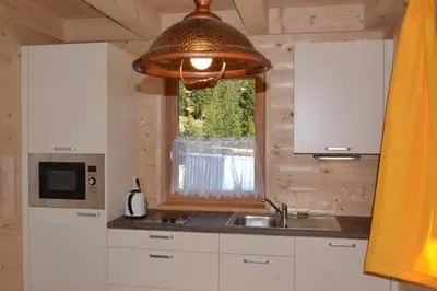 Küche/Küchenzeile in der Unterkunft Talhütte App.2