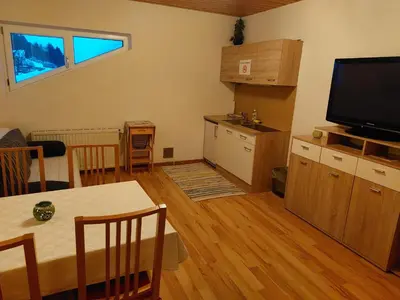 Küche/Küchenzeile in der Unterkunft Ferienwohnung Lassing