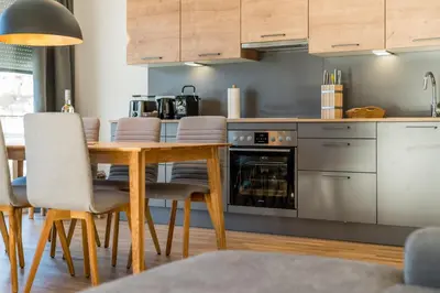 Küche/Küchenzeile in der Unterkunft Deluxe Apartment Berglust