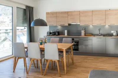 Küche/Küchenzeile in der Unterkunft Deluxe Apartment Berglust