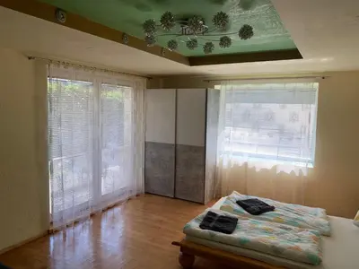 Ein Bett oder Betten in einem Zimmer der Unterkunft Nexi s Appartement an der Enns 9