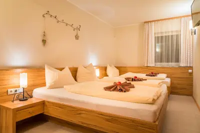 Ein Bett oder Betten in einem Zimmer der Unterkunft Ferienhof Unterlehengut
