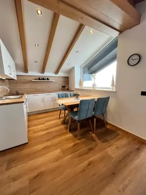 Küche/Küchenzeile in der Unterkunft Appartements Zahnleiten