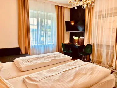 Ein Bett oder Betten in einem Zimmer der Unterkunft Villa am Stadtpark