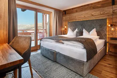 Ein Bett oder Betten in einem Zimmer der Unterkunft Das Goldners