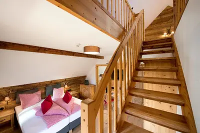 Ein Bett oder Betten in einem Zimmer der Unterkunft Ludlalm am Prebersee
