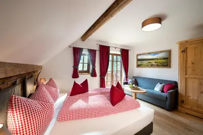 Ein Bett oder Betten in einem Zimmer der Unterkunft Ludlalm am Prebersee