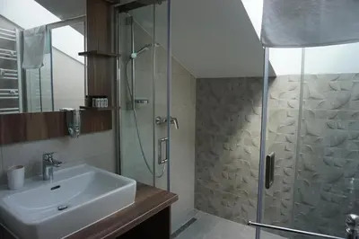 Ein Badezimmer in der Unterkunft Schneekristall