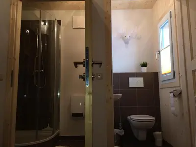 Ein Badezimmer in der Unterkunft Hirsch Chalet
