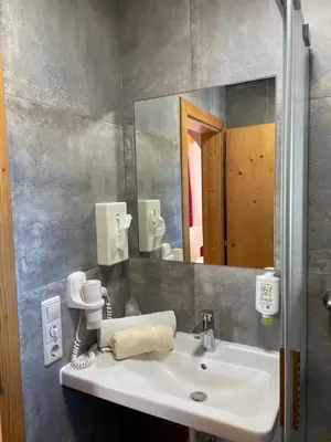 Ein Badezimmer in der Unterkunft Moserhof