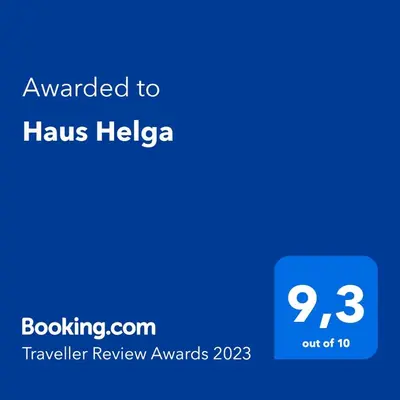 Ein Zertifikat, Auszeichnung, Logo oder anderes Dokument, das in der Unterkunft Haus Helga ausgestellt ist