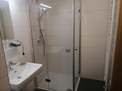 Ein Badezimmer in der Unterkunft Ferienhof Gindl, Gästehaus Gindl und Pferdehof