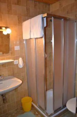 Ein Badezimmer in der Unterkunft Innviertler Berggasthof