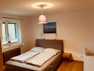 Ein Bett oder Betten in einem Zimmer der Unterkunft Familytime am Traunsee