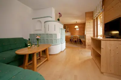 Ein Sitzbereich in der Unterkunft Abelhof
