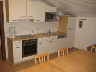 Küche/Küchenzeile in der Unterkunft Apartments Spiegl Holzmann