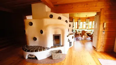 Ein Sitzbereich in der Unterkunft Chalet Lisa