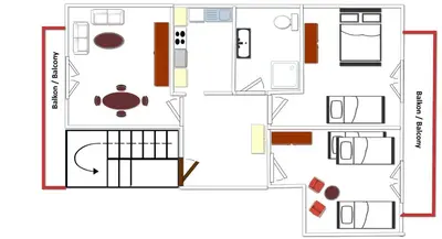 Grundriss der Unterkunft Ferienwohnung Laserer