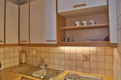 Küche/Küchenzeile in der Unterkunft Oberauhof