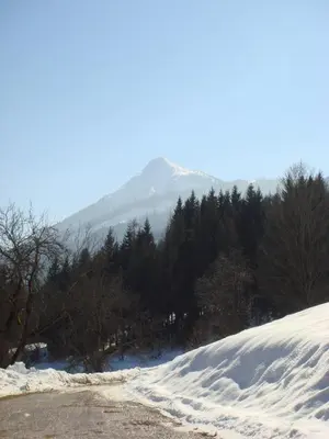 Ein allgemeiner Bergblick oder ein Berglick von der Ferienwohnung aus