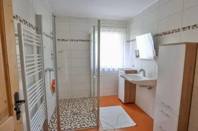 Ein Badezimmer in der Unterkunft Ferienhof Schneiderweg