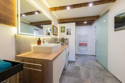 Küche/Küchenzeile in der Unterkunft MaMi s Ferienwohnung Grundlsee