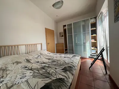 Ein Bett oder Betten in einem Zimmer der Unterkunft Ferienwohnung Kronegarten