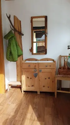 Ein Bett oder Betten in einem Zimmer der Unterkunft Ferienhaus Schlossblick