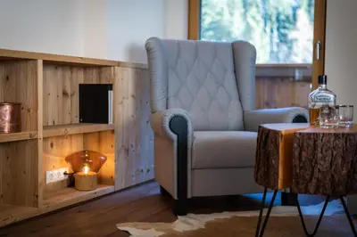 Ein Sitzbereich in der Unterkunft CHALET MONTIS