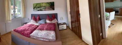 Ein Bett oder Betten in einem Zimmer der Unterkunft Haus Panorama