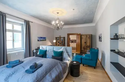 Ein Bett oder Betten in einem Zimmer der Unterkunft Ferienwohnung Bad Aussee Your Austrian Home