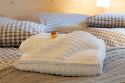 Ein Bett oder Betten in einem Zimmer der Unterkunft Chalet 164