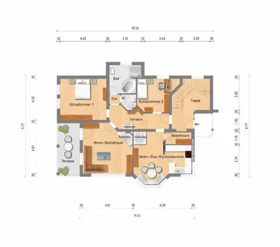 Grundriss der Unterkunft Ferienhaus Kahr Appartment Ennstal