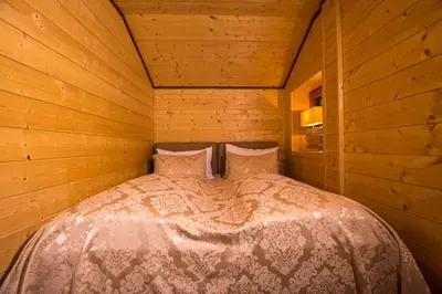 Ein Bett oder Betten in einem Zimmer der Unterkunft Chalet Obertraun