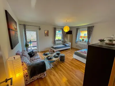 Ein Sitzbereich in der Unterkunft Appartement Ottl 1