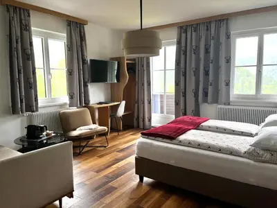 Ein Bett oder Betten in einem Zimmer der Unterkunft Kornbranntgut Hieflau
