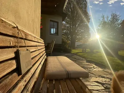 Ein Garten an der Unterkunft Pension Möslehnerhof