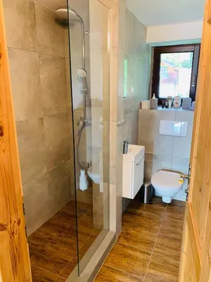 Ein Badezimmer in der Unterkunft Bergkristallhaus