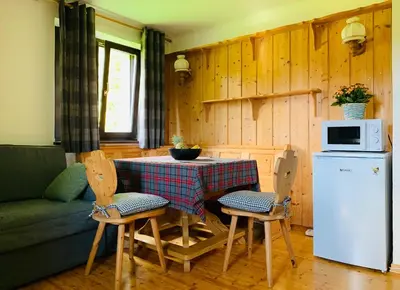 Küche/Küchenzeile in der Unterkunft Bergkristallhaus