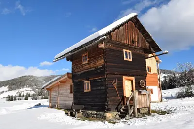 Ferienhütte Troadkostn im Winter