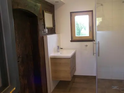 Ein Badezimmer in der Unterkunft Ferienhütte Troadkostn