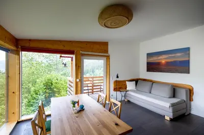 Ein Sitzbereich in der Unterkunft Panorama Apartment Bauernhof Mandl