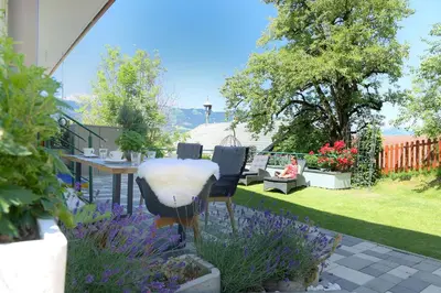 Ein Garten an der Unterkunft Pension Hochkönigblick