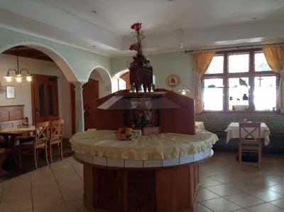 Ein Sitzbereich in der Unterkunft Leonsteinerhof