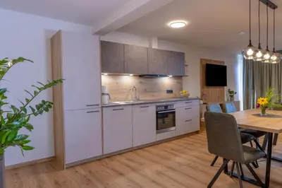 Küche/Küchenzeile in der Unterkunft Haus Silvia