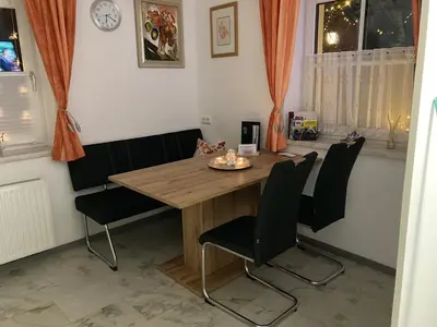 Ein Sitzbereich in der Unterkunft Ferienwohnung bon WAB