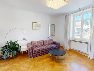 Ein Sitzbereich in der Unterkunft Marktplatz Mountain View
