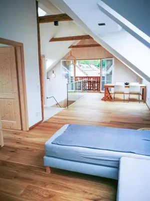 Ein Sitzbereich in der Unterkunft Ferienwohnung