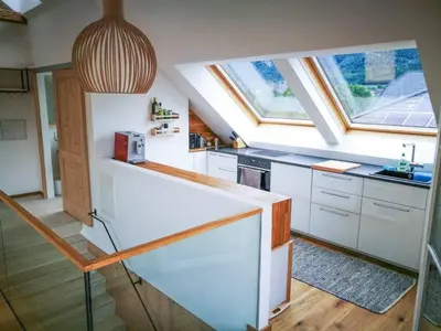 Küche/Küchenzeile in der Unterkunft Ferienwohnung